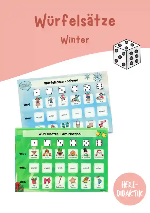 Würfelsätze - Würfeln & Schreiben (Winter)