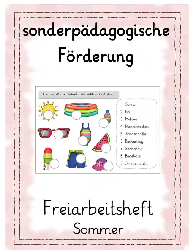 Freiarbeitsheft Anfangsunterricht Deutsch Sommer