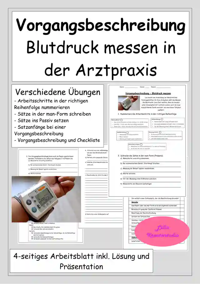 Vorgangsbeschreibung - Blutdruck messen - Ausbildung in der Arztpraxis