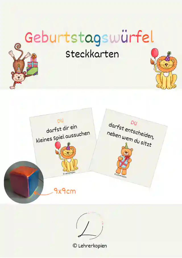 Geburtstagswürfel (in 3 Versionen)