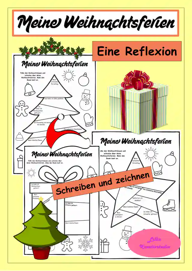 Meine Weihnachtsferien - eine Reflexion - Schreiben und zeichnen - Start im Neujahr