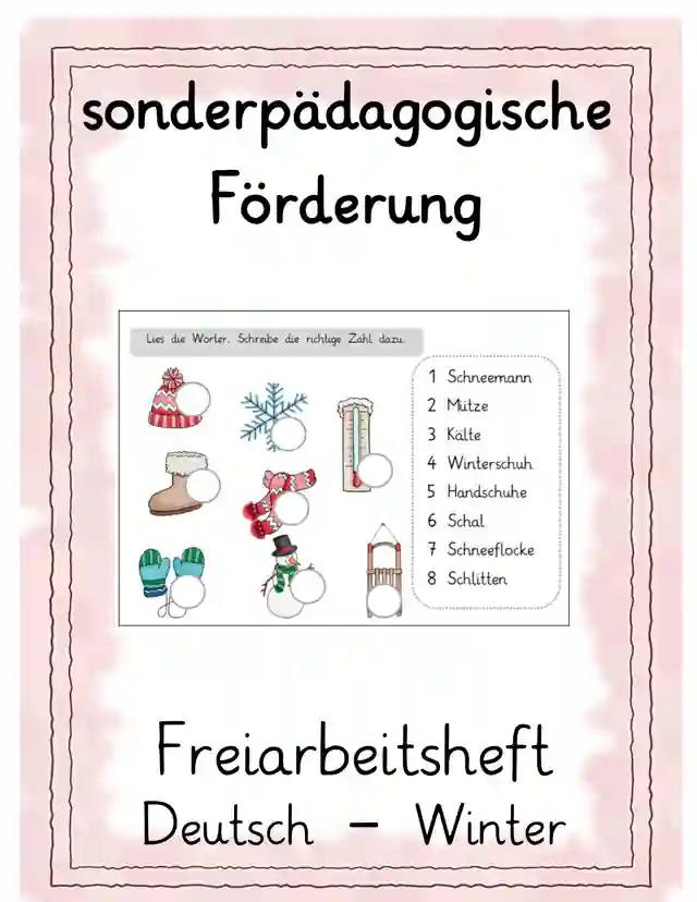 Großes Materialpaket Winter sonderpädagogische Förderung