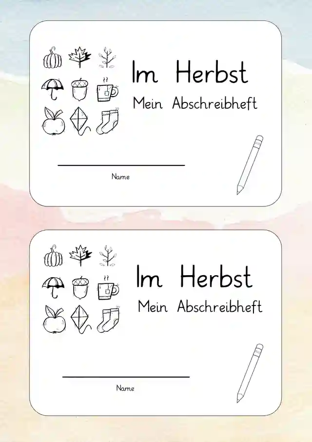 Lese- und Abschreibheft Herbst