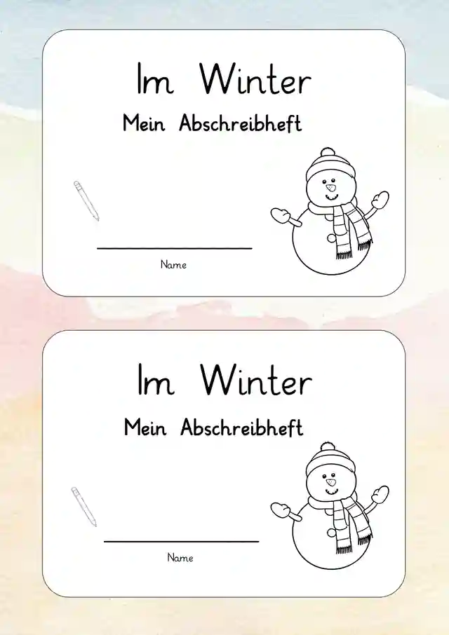 Lese- und Abschreibheft Winter