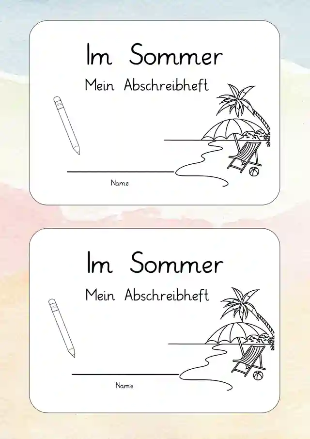Lese- und Abschreibheft Sommer