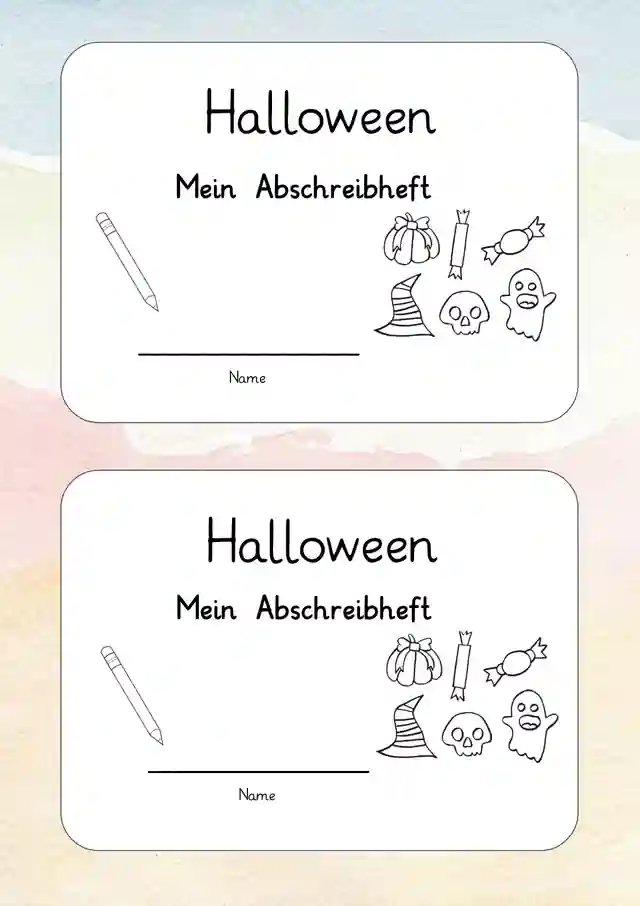 Lese- und Abschreibheft Halloween