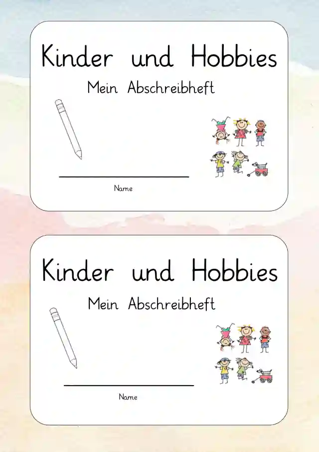 Lese- und Abschreibheft Kinder und Hobbies