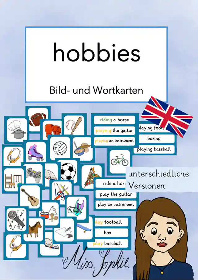 hobbies - Bild- und Wortkarten