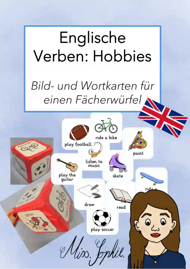 Bild- und Wortkarten für einen Fächerwürfel-hobbies