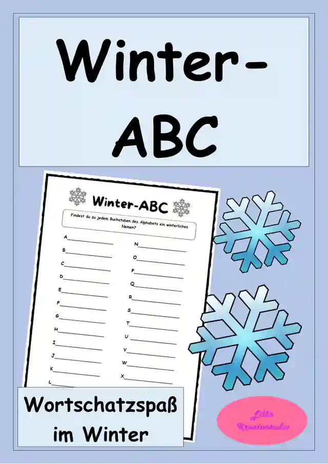 Winter-ABC: Winterliche Nomen - Wortschatzübung