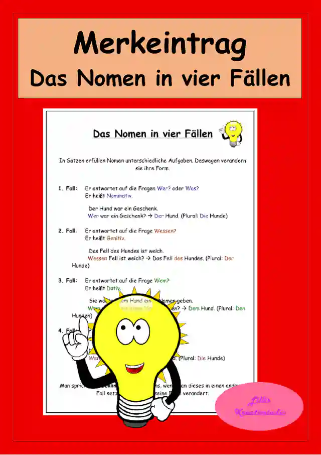 Das Nomen in vier Fällen - Übersicht