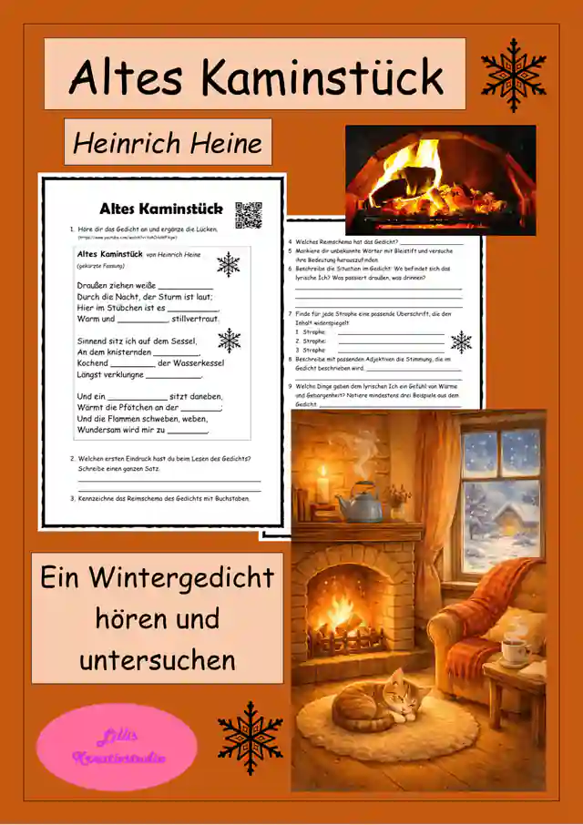 Wintergedicht: "Altes Kaminstück" von Heinrich Heine - Gedicht zum Winter