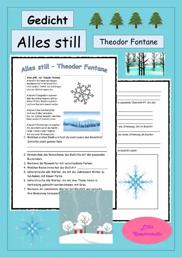 Wintergedicht: Alles still - Theodor Fontane - Gedicht zum Thema Winter
