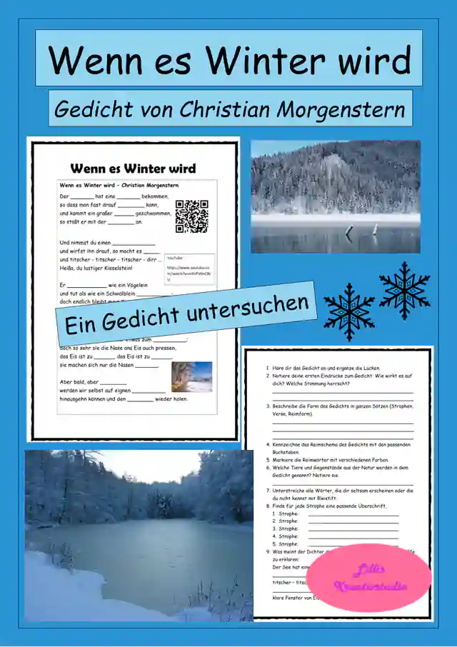 Gedicht "Wenn es Winter wird" - Christian Morgenstern - Wintergedicht