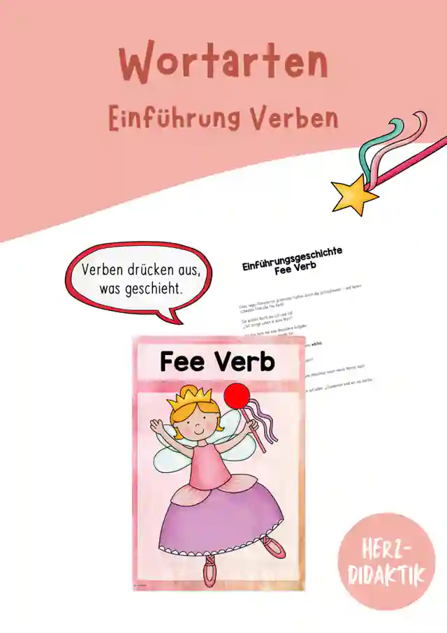 Land der Wortarten - Tafelmaterial + Einführung (Verben)