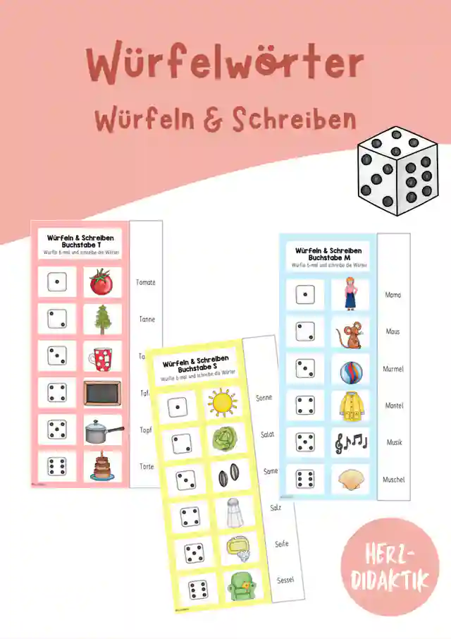 Würfelwörter - Würfeln & Schreiben (Klasse 1)