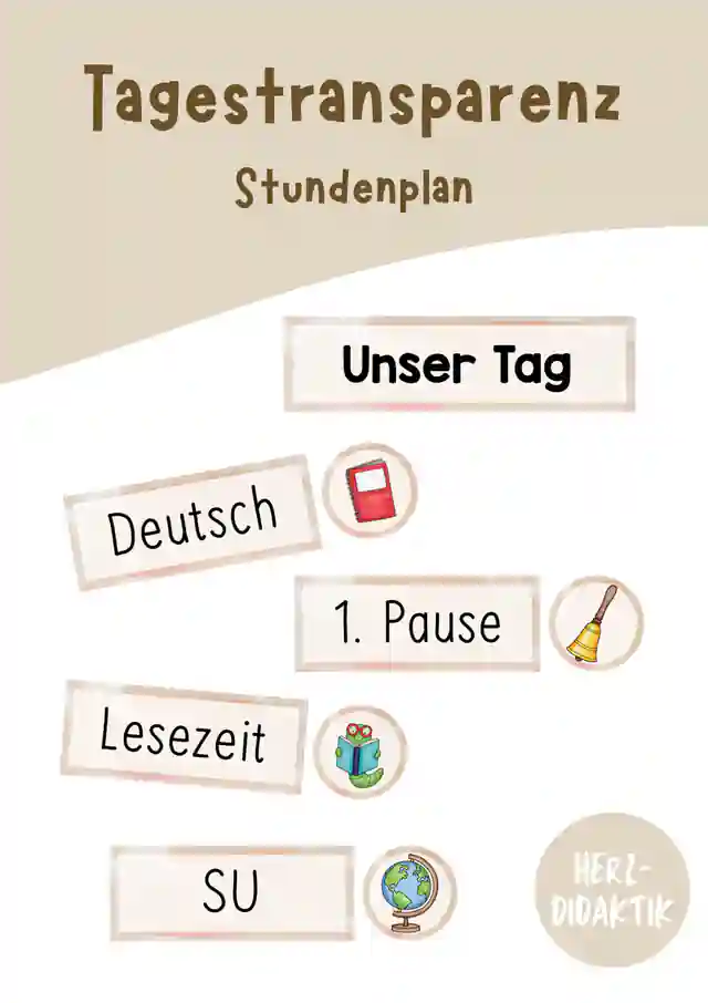 Tagestransparenz - Stundenplan (beige)