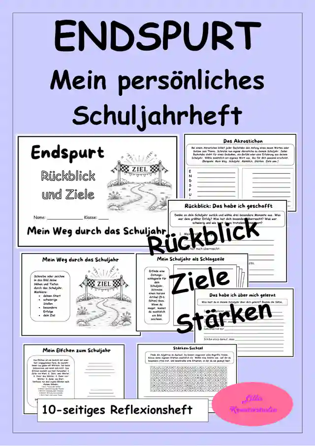 Endspurt - Reflexion zum Schuljahresende - Mein persönliches Schuljahrheft