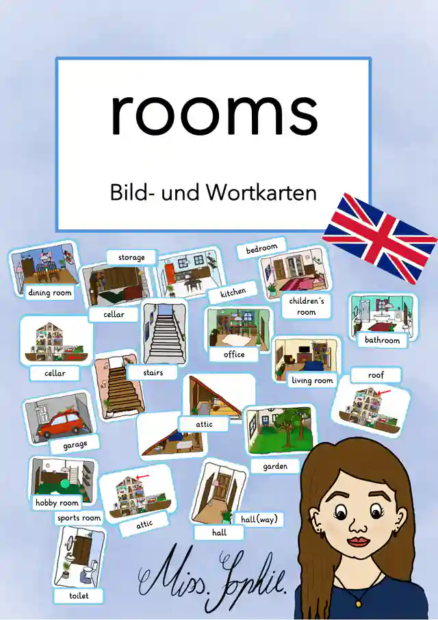rooms - Bild- und Wortkarten