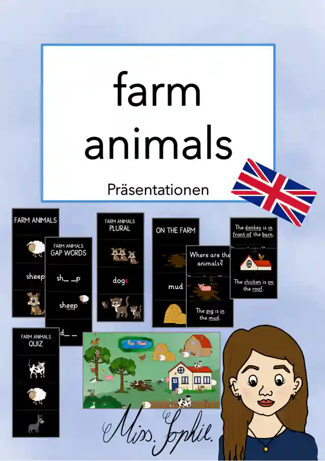 farm animals - Präsentationen für den digitalen Unterricht