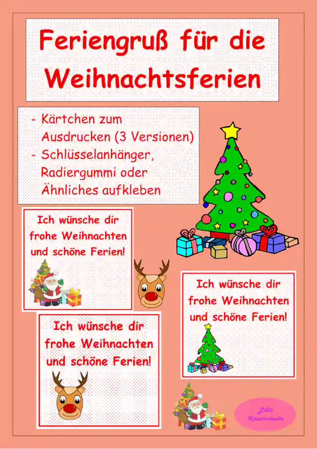 Feriengruß Weihnachten - Geschenk Weihnachtsferien