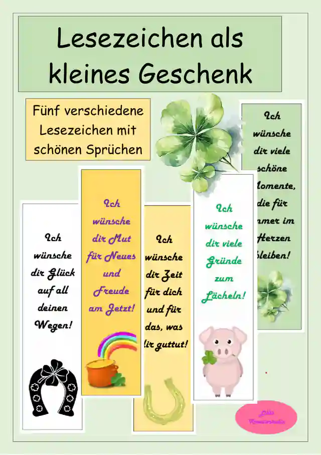 Neujahrsgruß - Lesezeichen - Feriengruß - Abschiedsgruß