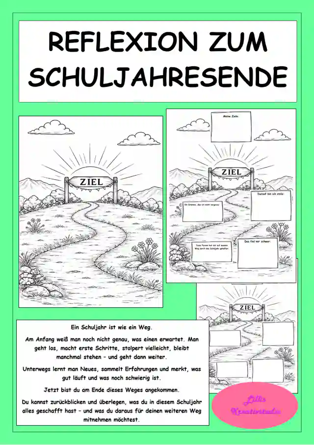 Reflexion zum Schuljahresende - Jahreszeugnis - Mein Weg durch das Schuljahr