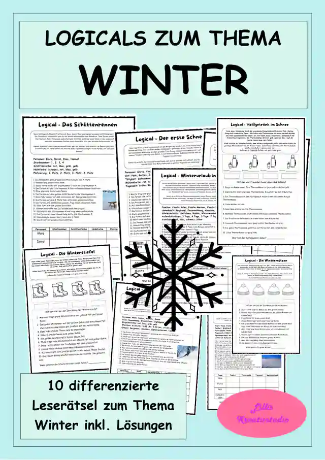 Logicals zum Thema Winter - Leserätsel - Logikrätsel