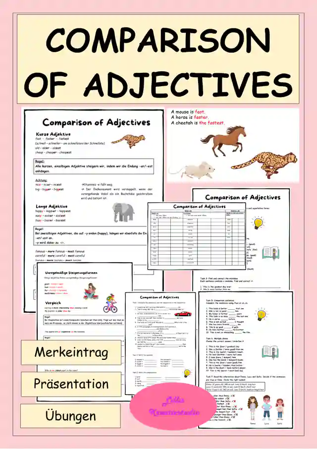 Comparison of Adjectives – Steigerung von Adjektiven im Englischen: Regeln, Übungen & Präsentation