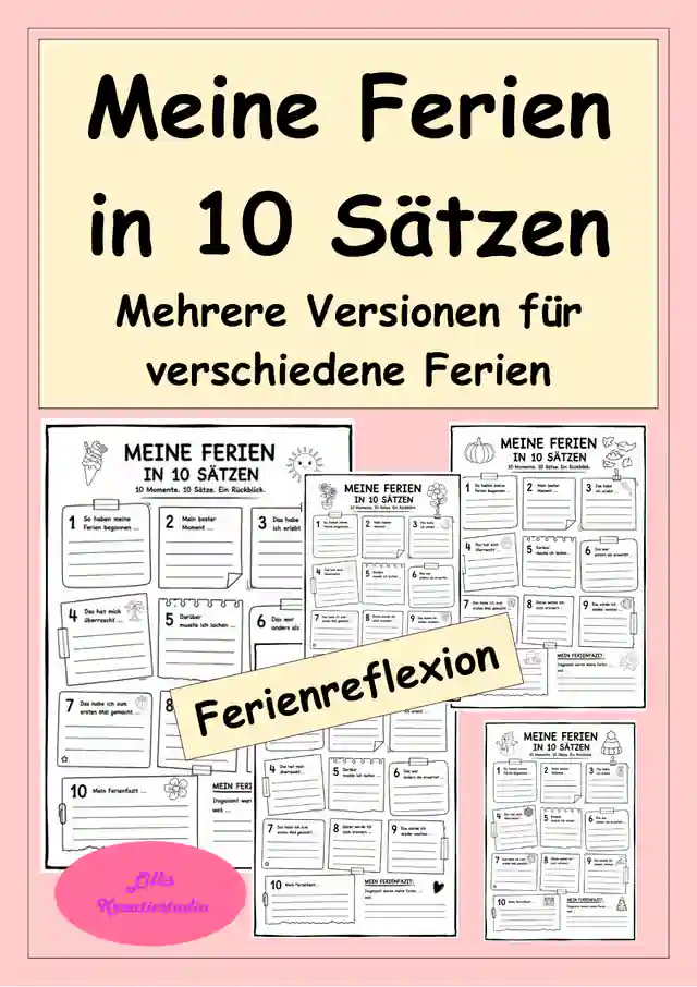Meine Ferien in 10 Sätzen – Ferienreflexion - Schulstart