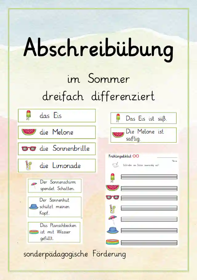 sonderpädagogische Förderung Abschreibünung differenziert Sommer