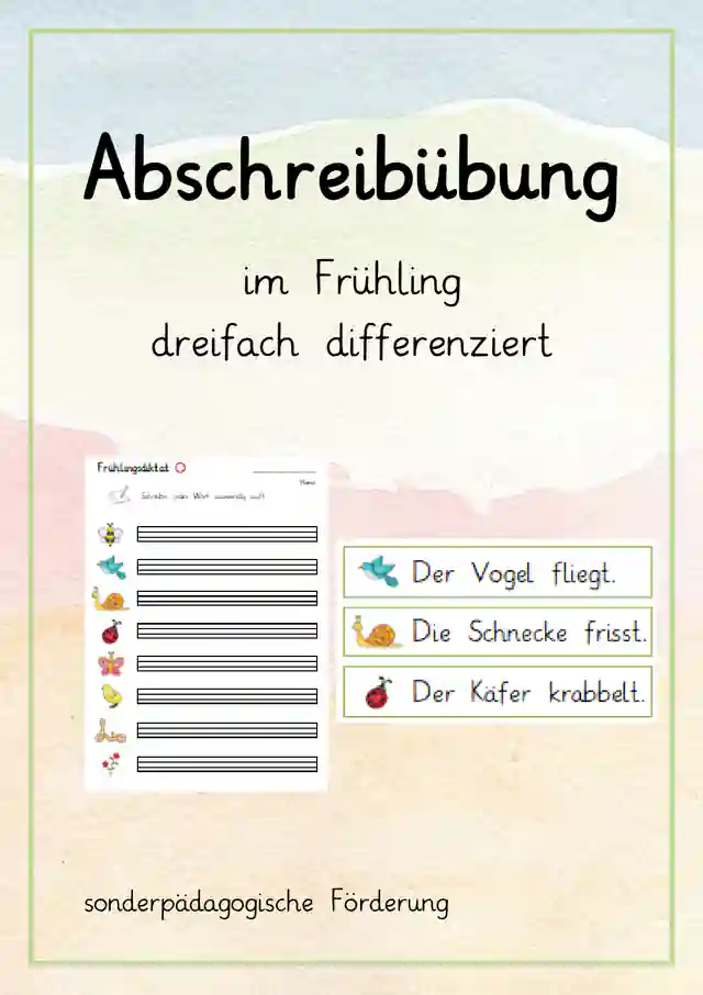 sonderpädagogische Förderung Abschreibübung differenziert Frühling