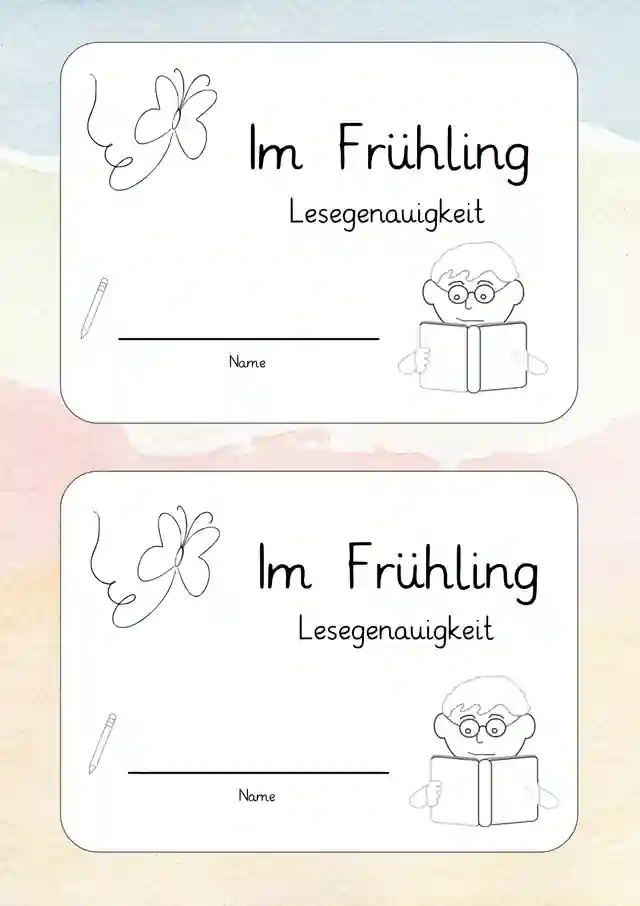 Übungsheft Lesegenauigkeit Frühling