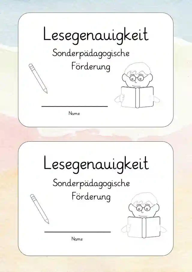 Übungsheft zur Förderung der Lesegenauigkeit