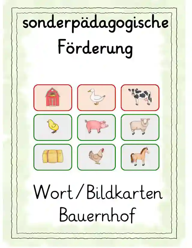 sonderpädagogische Förderung Wort-und Bildkarten Bauernhof