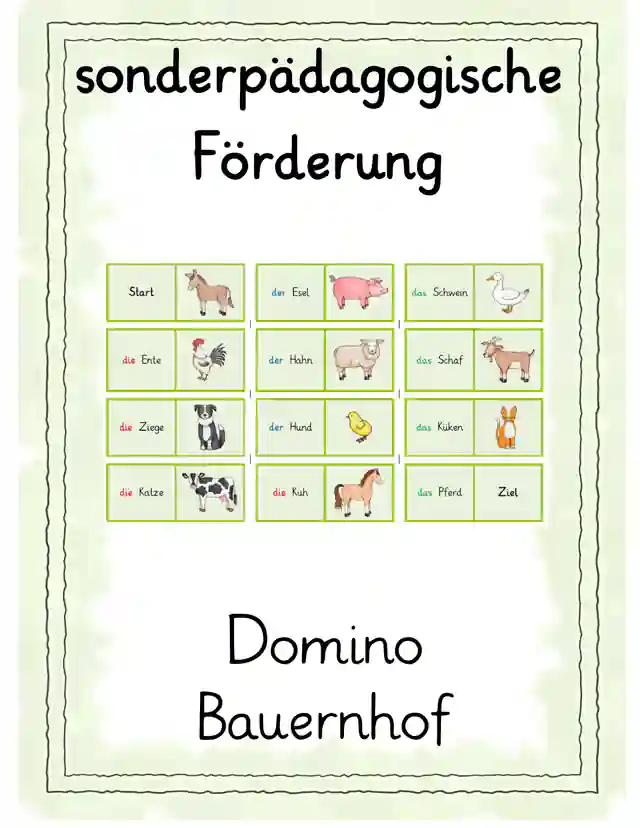 sonderpädagogische Förderung Sprachförderung Domino Bauernhof