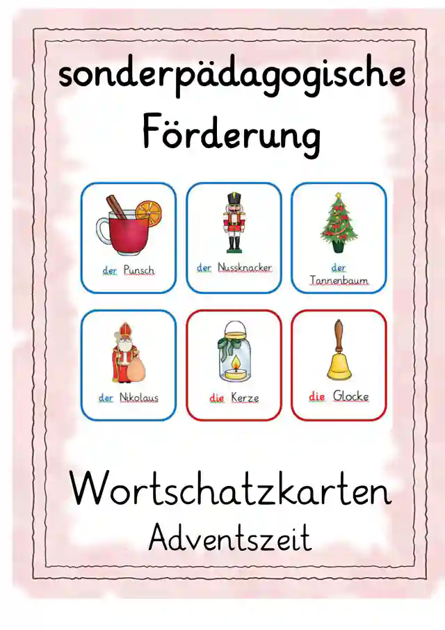 sonderpädagogische Förderung Wortschatzkarten Advent