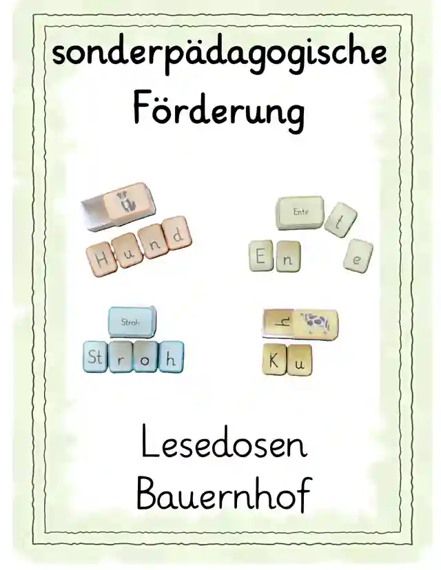 sonderpädagogische Förderung Lesedosen Bauernhof