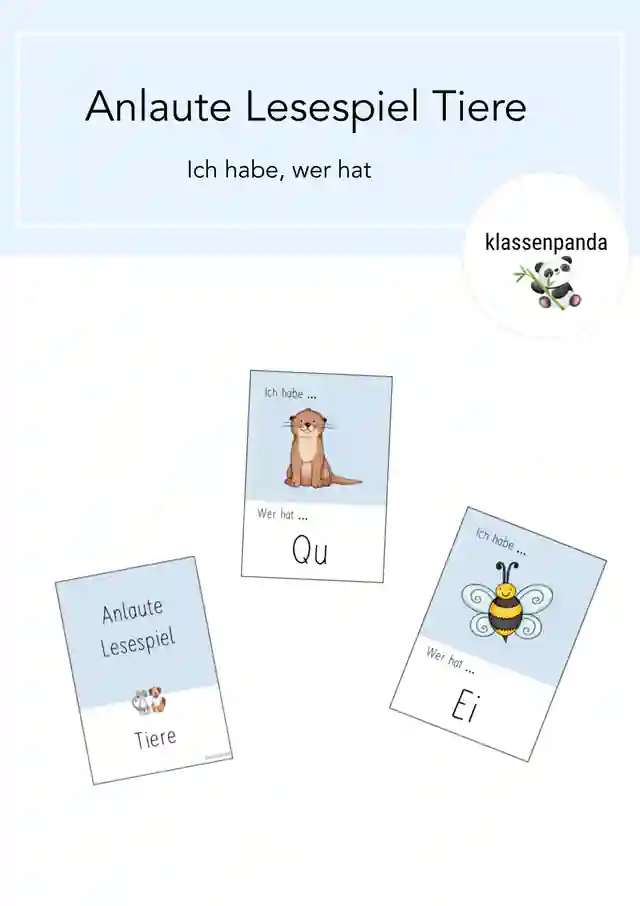 Lesespiel Anlaute
