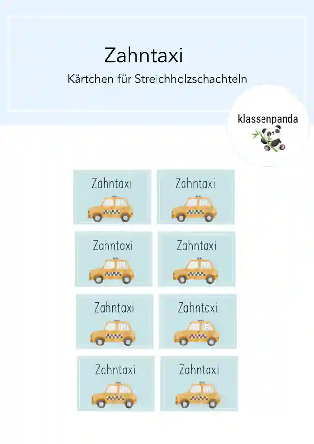 Zahntaxi für Streichholzschachteln