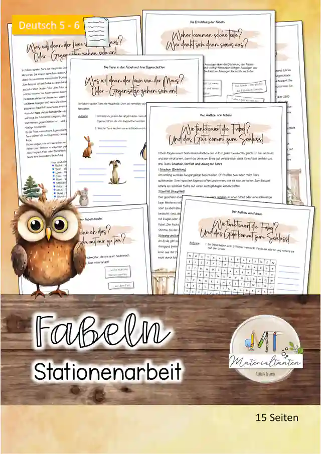 Fabeln - Stationenarbeit: Deutsch 5/6