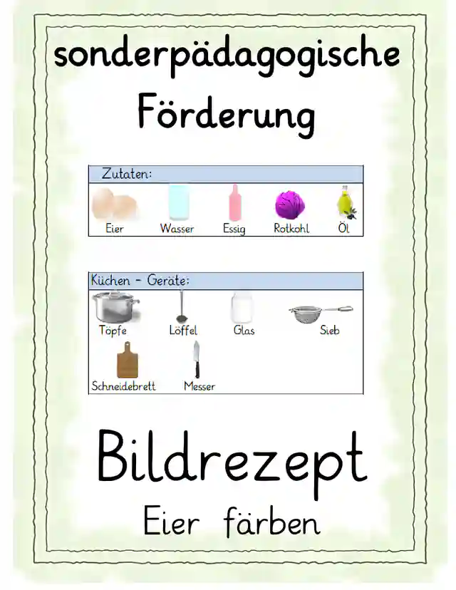 sonderpädagogische Förderung Bildrezepte Eier färben