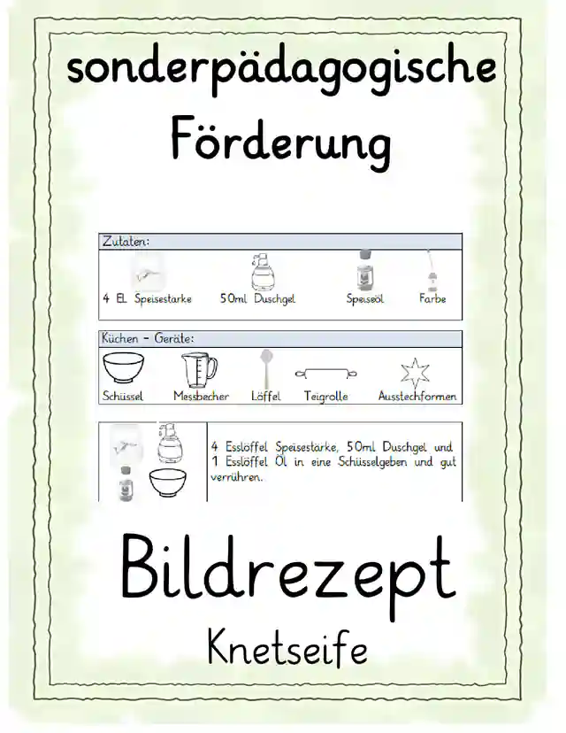 Materialpaket Bildrezepte sonderpädagogische Förderung