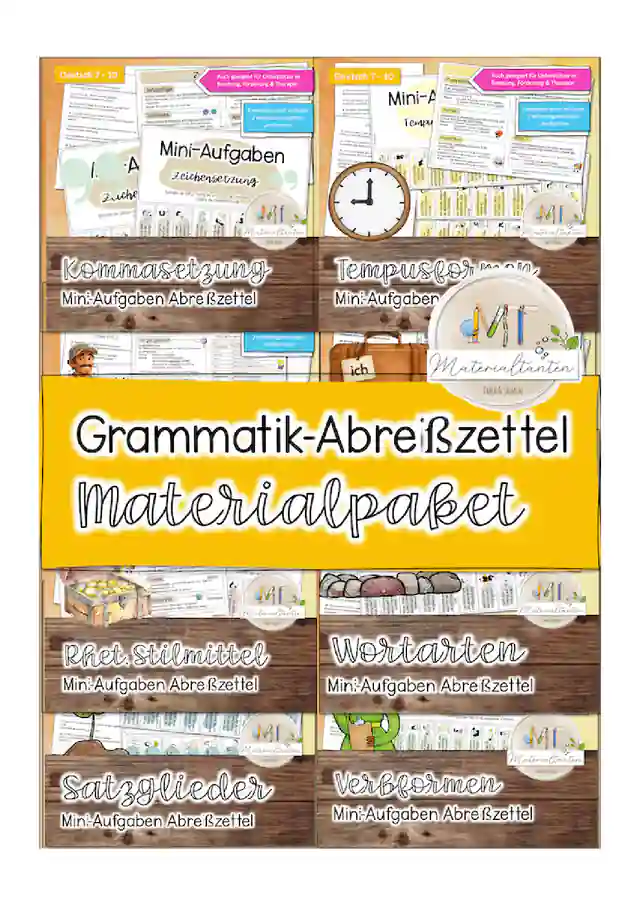 Bundle/Paket: Abreißzettel - Grammatik