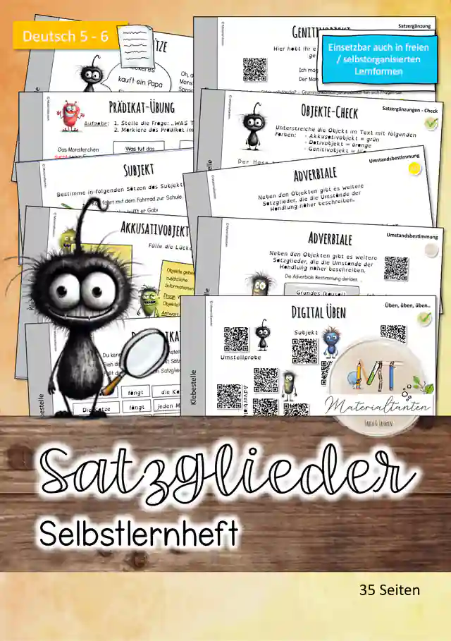 Satzglieder - Selbstlernheft: Deutsch 5/6