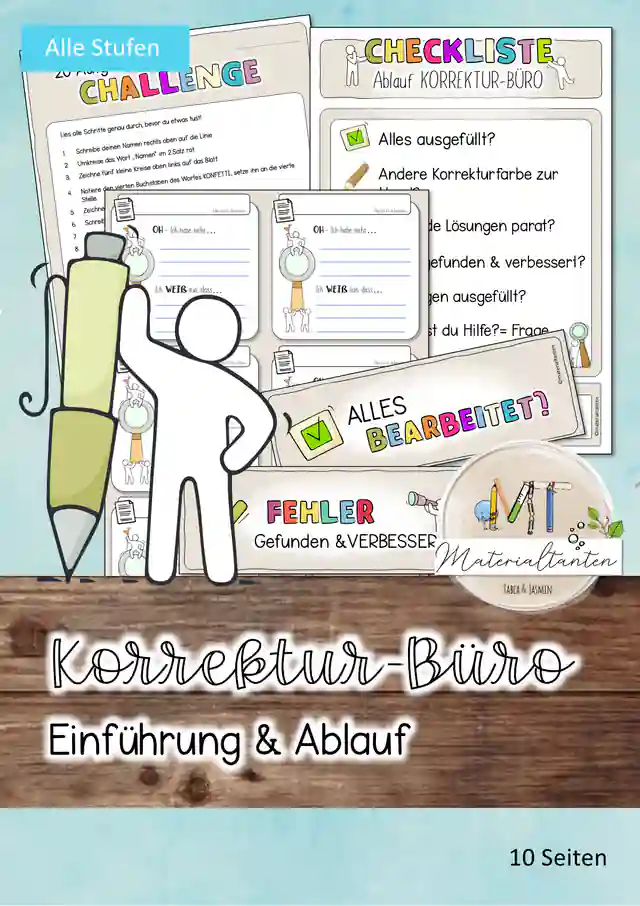 Classroom-Management: Korrekturbüro im Comic-Stil
