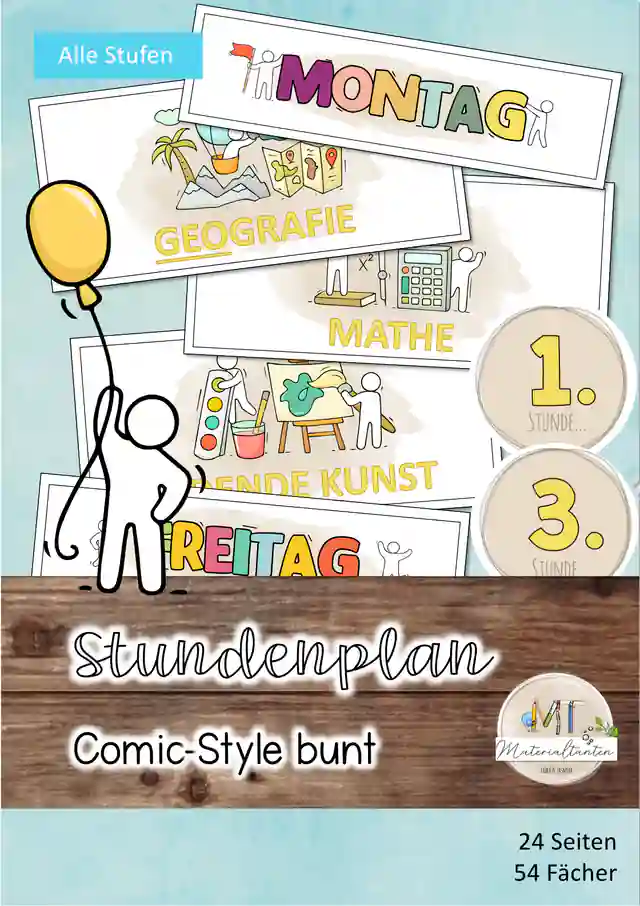 Classroom-Management: Stundenplan im Comic-Stil