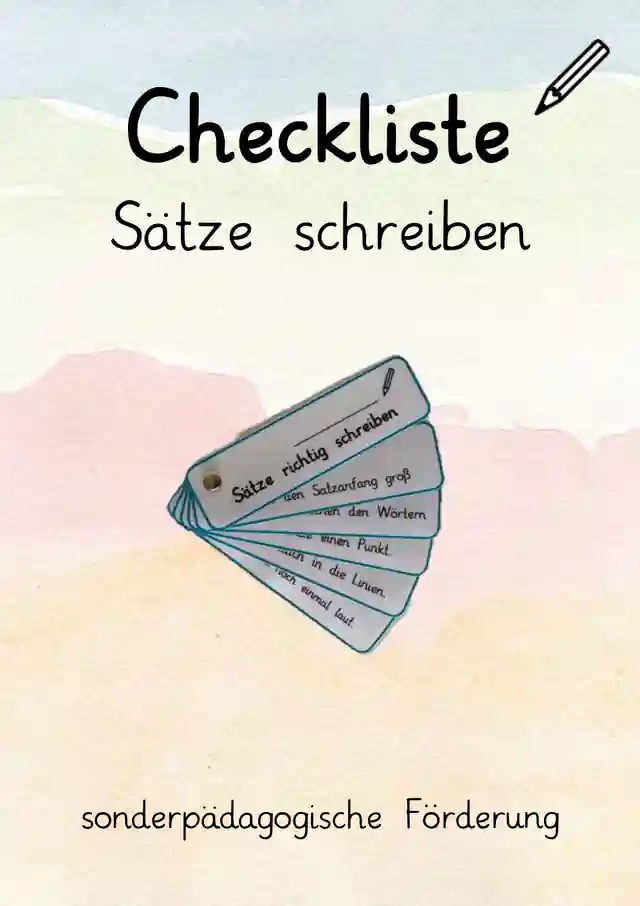 sonderpädagogische Förderung Checkliste Sätze schreiben