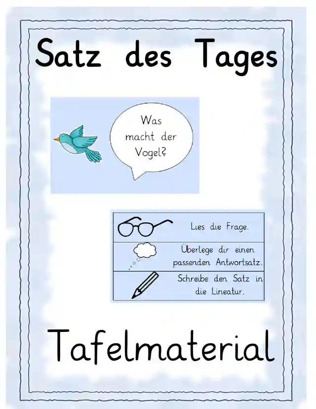 Tafelmaterial Satz der Woche 