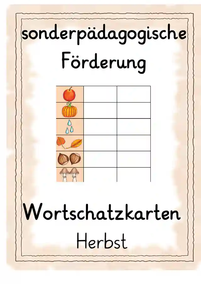 Sprachförderung Silbenlegespiel Herbst